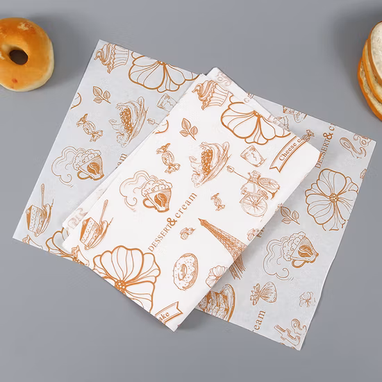 Involucro per sandwich con hamburger, patatine fritte, logo personalizzato stampato, pellicola per alimenti in cera, carta oleata