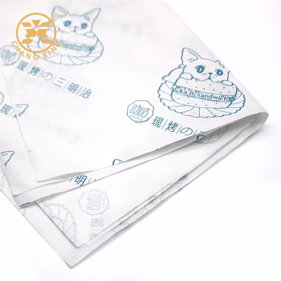 Carta da imballaggio per sandwich cerata oleata, carta da imballaggio per patatine fritte di pollo